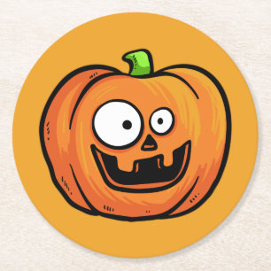 Dessous-de-verre Rond En Papier Dessous de verre papier Citrouille Halloween 1