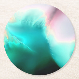 Dessous-de-verre Rond En Papier Dessous de verre papier d'art Abstrait Aqua Wave