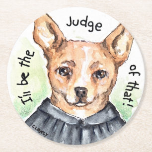 Dessous-de-verre Rond En Papier Dessous de verre papier du juge Dog