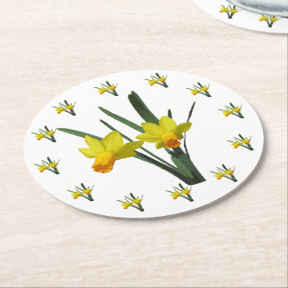 Dessous-de-verre Rond En Papier Dessous de verre papier - Fleurs de jonquilles