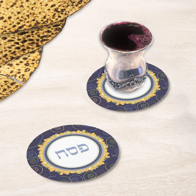 Dessous-de-verre Rond En Papier Dessous de verre papier Jérusalem Pesach Seder Pes (Créateur téléchargé)