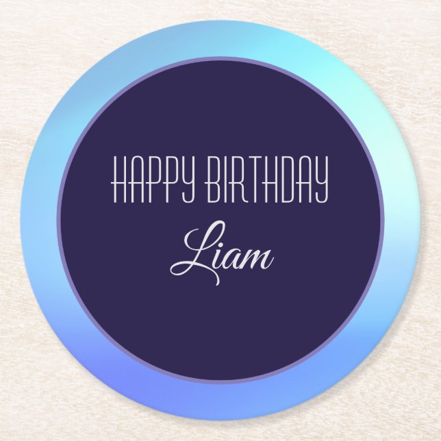 Dessous-de-verre Rond En Papier dessous de verre papier "Joyeux anniversaire" (Devant)