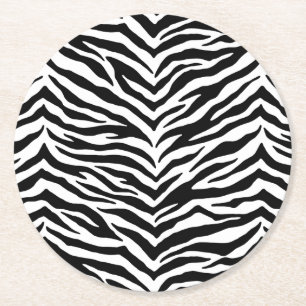 Dessous-de-verre Rond En Papier Dessous de verre papier Set-Zebra Print