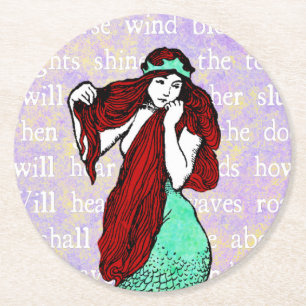 Dessous-de-verre Rond En Papier Dessous de verre vintage en papier sirène