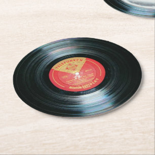 Dessous-de-verre Rond En Papier dessous de verre vinyle vintage