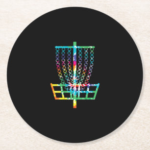 Dessous-de-verre Rond En Papier Disk Golf Basket - Hippie Rainbow Gippie