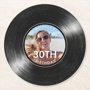 Dessous-de-verre Rond En Papier Disque Vinyle Anniversaire 30 Ans Photographie Pap