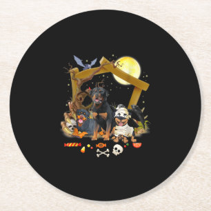 Dessous-de-verre Rond En Papier Dog Halloween Dog Halloween Poison