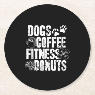 Dessous-de-verre Rond En Papier Dogs Coffee Ness Donuts
