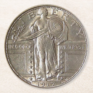 Dessous-de-verre Rond En Papier Dollar de la liberté