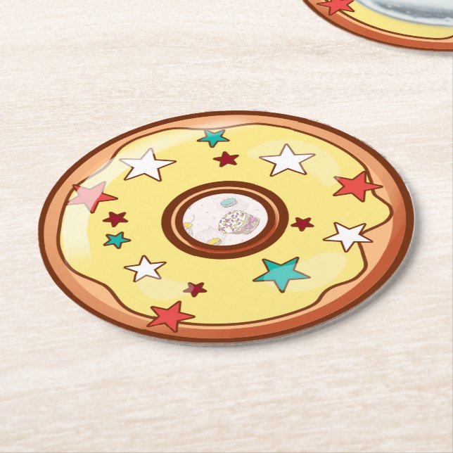 Dessous-de-verre Rond En Papier Donut (Incliné)