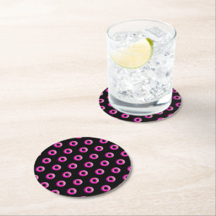 Dessous-de-verre Rond En Papier Donut rose - colorés 1
