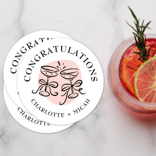 Dessous-de-verre Rond En Papier Doodle de la fête