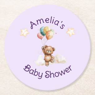 Dessous-de-verre Rond En Papier Douce petite sur le chemin de la Lavande Baby Show