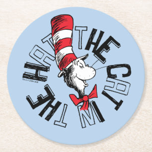 Dessous-de-verre Rond En Papier Dr Seuss Chat dans l'art rond Casquette