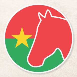 Dessous-de-verre Rond En Papier Drapeau animal national Burkinabé