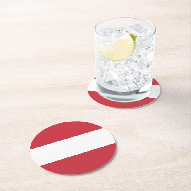 Dessous-de-verre Rond En Papier Drapeau autrichien (En situation)