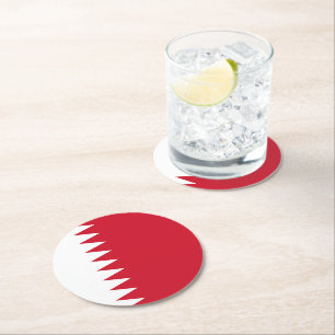 Dessous-de-verre Rond En Papier Drapeau de Bahreïn