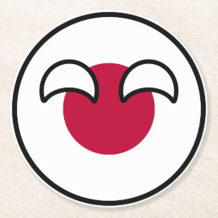 Dessous-de-verre Rond En Papier Drapeau de campagne amusant Geeky Japon