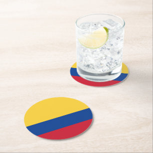 Dessous-de-verre Rond En Papier Drapeau de Colombie