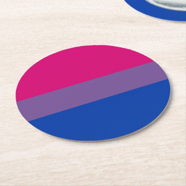 Dessous-de-verre Rond En Papier Drapeau de fierté bisexuel (Incliné)