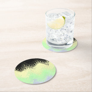 Dessous-de-verre Rond En Papier Drapeau de fierté Cassgenre Abstrait Marbré Ondulé