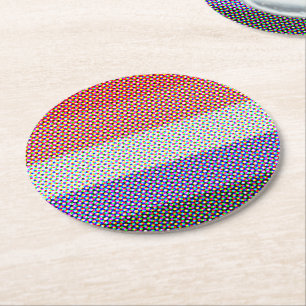 Dessous-de-verre Rond En Papier Drapeau de fierté Cupioromantique Abstrait