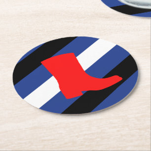 Dessous-de-verre Rond En Papier Drapeau de fierté de bottes