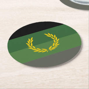 Dessous-de-verre Rond En Papier Drapeau de fierté de l'uniforme militaire