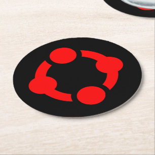 Dessous-de-verre Rond En Papier Drapeau de fierté de niche (Noir)