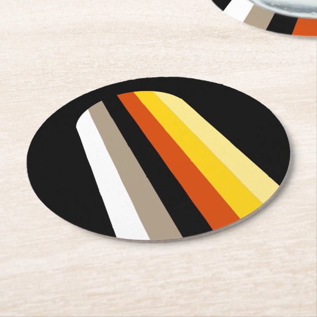 Dessous-de-verre Rond En Papier Drapeau de fierté des cheveux longs (Incliné)