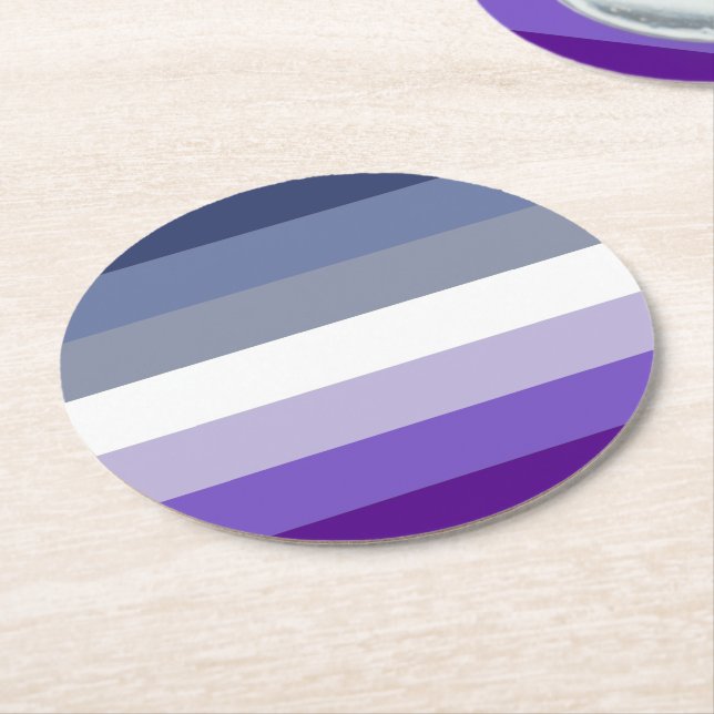 Dessous-de-verre Rond En Papier Drapeau de fierté lesbienne Butch (Incliné)