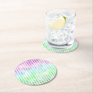 Dessous-de-verre Rond En Papier Drapeau de fierté Toric abstrait boho éclectique G