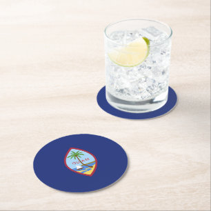 Dessous-de-verre Rond En Papier Drapeau de Guam