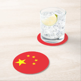 Dessous-de-verre Rond En Papier Drapeau de la Chine