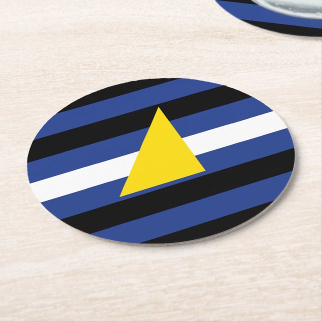 Dessous-de-verre Rond En Papier Drapeau de la fierté des sports nautiques (Incliné)