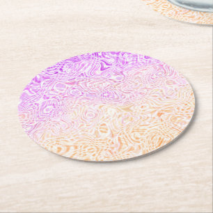 Dessous-de-verre Rond En Papier Drapeau de la fierté Trixic Abstrait Bohème Squigg