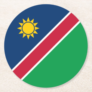 Dessous-de-verre Rond En Papier Drapeau de la Namibie