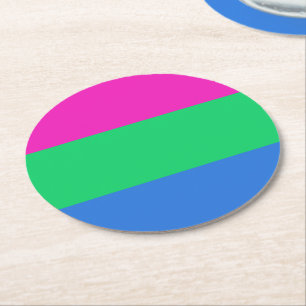 Dessous-de-verre Rond En Papier Drapeau de la Pride