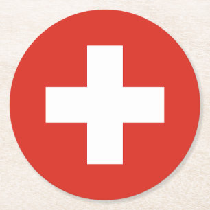 Dessous-de-verre Rond En Papier Drapeau de la Suisse