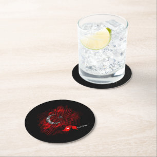 Dessous-de-verre Rond En Papier Drapeau de la Turquie