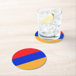 Dessous-de-verre Rond En Papier Drapeau de l'Arménie