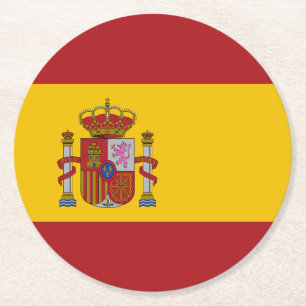 Dessous-de-verre Rond En Papier Drapeau de l'Espagne