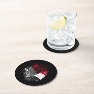 Dessous-de-verre Rond En Papier drapeau de Malte