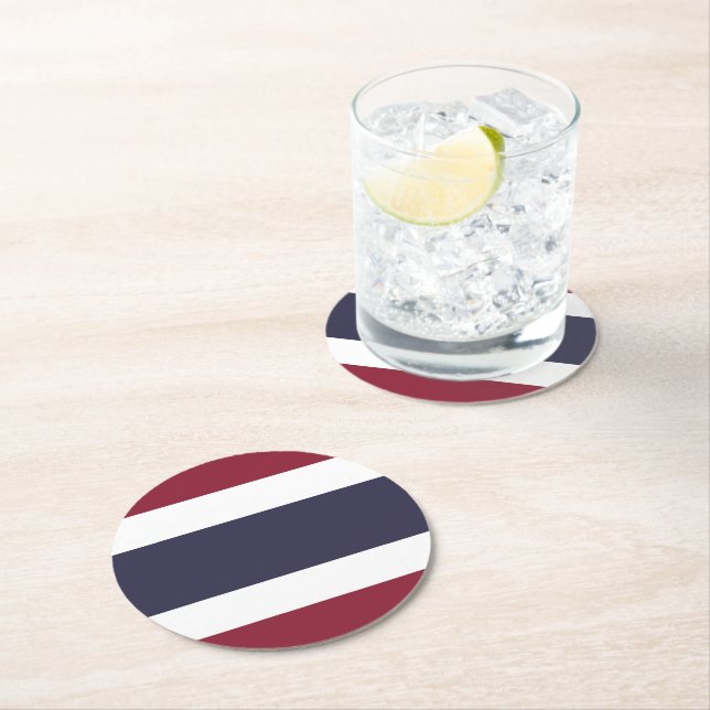 Dessous-de-verre Rond En Papier Drapeau de Thaïlande (En situation)