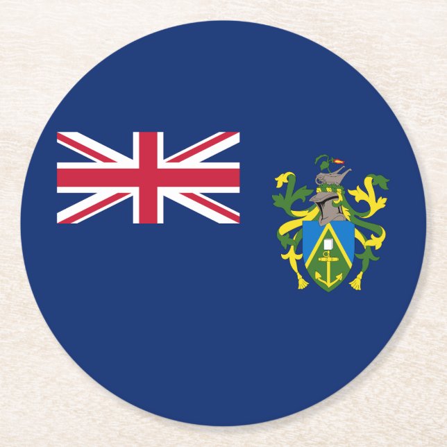 Dessous-de-verre Rond En Papier Drapeau des îles Pitcairn (Devant)