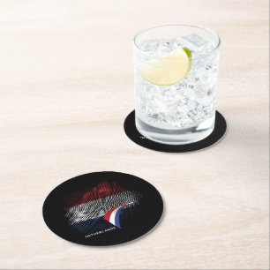 Dessous-de-verre Rond En Papier Drapeau des Pays-Bas