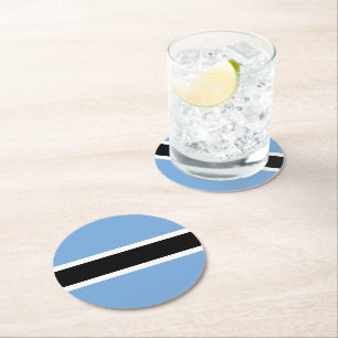 Dessous-de-verre Rond En Papier Drapeau du Botswana