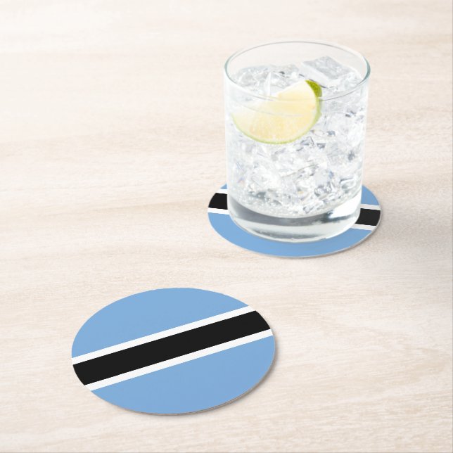 Dessous-de-verre Rond En Papier Drapeau du Botswana (En situation)