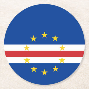 Dessous-de-verre Rond En Papier Drapeau du Cap-Vert